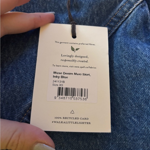 Spell Muse denim maxi skirt inky blue XS NWT - Picture 5 of 7